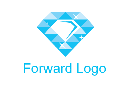 clear diamond inside shiny blue diamond logo