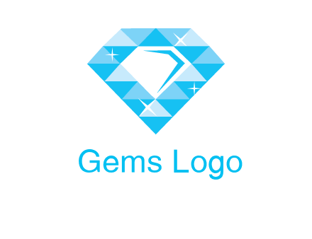 clear diamond inside shiny blue diamond logo