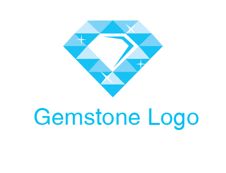 clear diamond inside shiny blue diamond logo