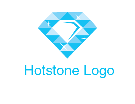 clear diamond inside shiny blue diamond logo