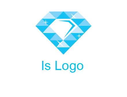 clear diamond inside shiny blue diamond logo
