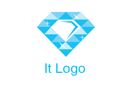 clear diamond inside shiny blue diamond logo