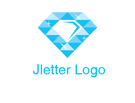 clear diamond inside shiny blue diamond logo