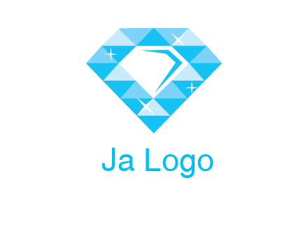 clear diamond inside shiny blue diamond logo