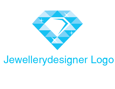 clear diamond inside shiny blue diamond logo
