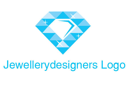 clear diamond inside shiny blue diamond logo