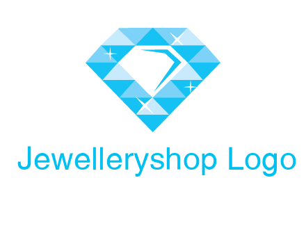 clear diamond inside shiny blue diamond logo