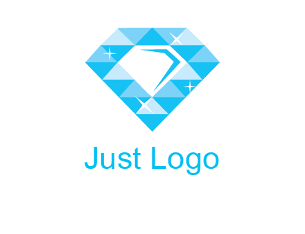 clear diamond inside shiny blue diamond logo