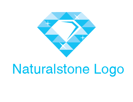 clear diamond inside shiny blue diamond logo