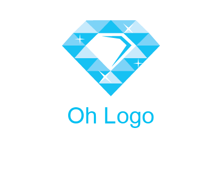 clear diamond inside shiny blue diamond logo