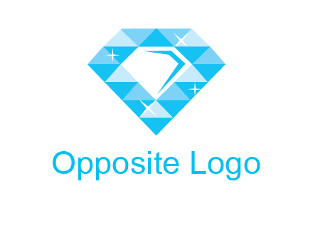 clear diamond inside shiny blue diamond logo