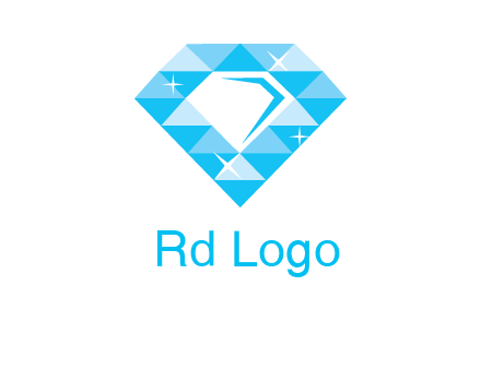 clear diamond inside shiny blue diamond logo