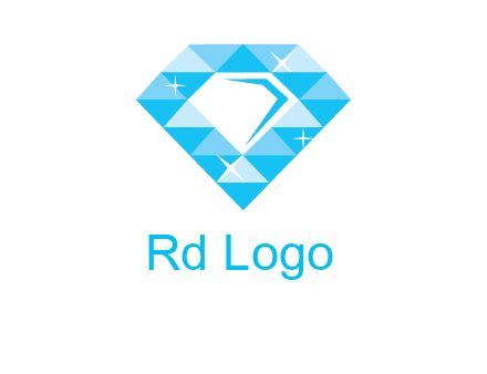 clear diamond inside shiny blue diamond logo