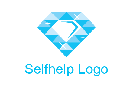 clear diamond inside shiny blue diamond logo
