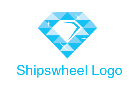 clear diamond inside shiny blue diamond logo