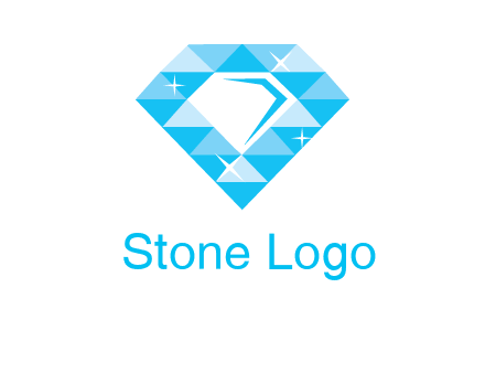 clear diamond inside shiny blue diamond logo
