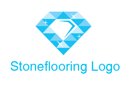 clear diamond inside shiny blue diamond logo