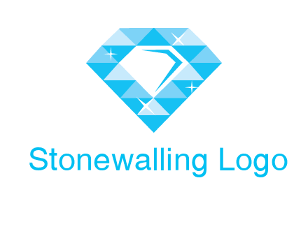 clear diamond inside shiny blue diamond logo