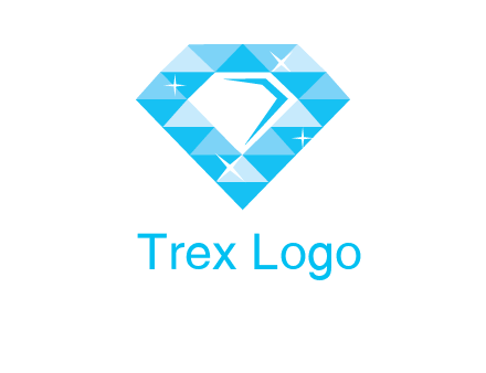 clear diamond inside shiny blue diamond logo