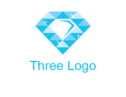clear diamond inside shiny blue diamond logo