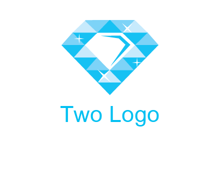 clear diamond inside shiny blue diamond logo