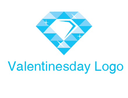 clear diamond inside shiny blue diamond logo