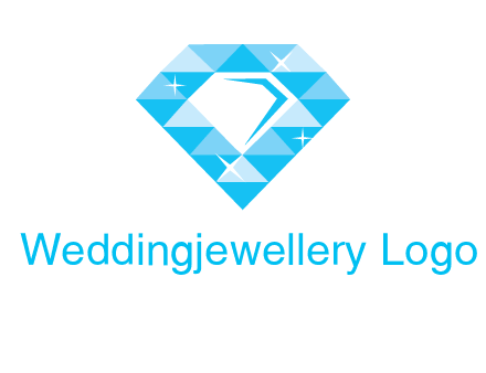 clear diamond inside shiny blue diamond logo