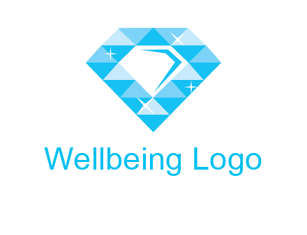 clear diamond inside shiny blue diamond logo