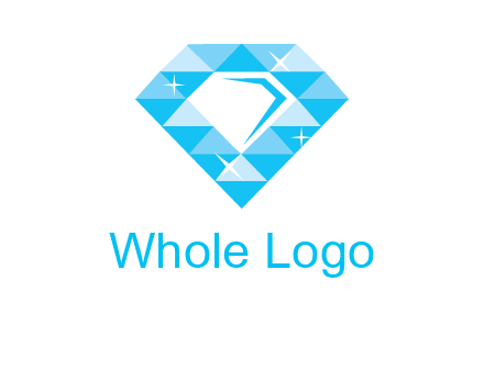 clear diamond inside shiny blue diamond logo