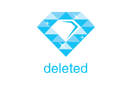 clear diamond inside shiny blue diamond logo