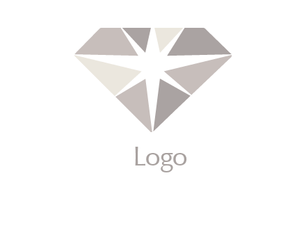 shiny round cut diamond logo with a star