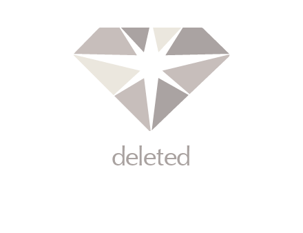 shiny round cut diamond logo with a star
