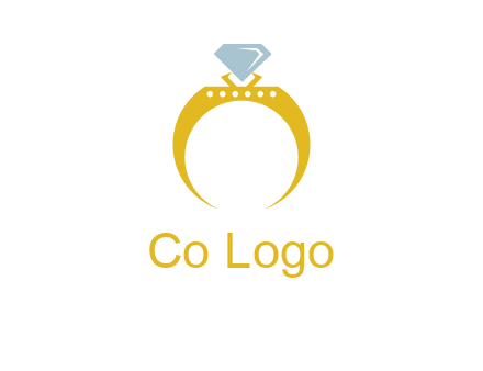 solitaire diamond gold engagement ring logo