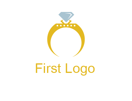solitaire diamond gold engagement ring logo