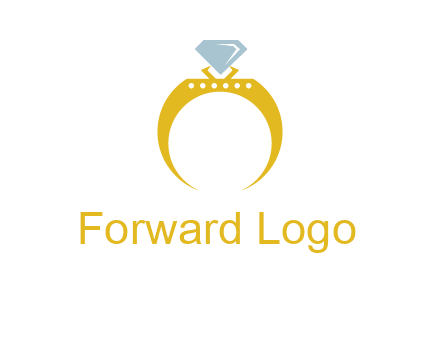solitaire diamond gold engagement ring logo