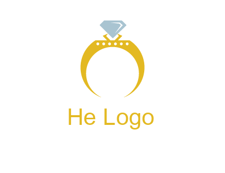 solitaire diamond gold engagement ring logo