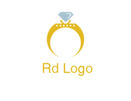 solitaire diamond gold engagement ring logo