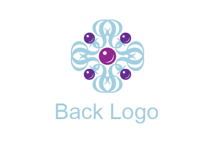 aquatic logo with purple pearls and