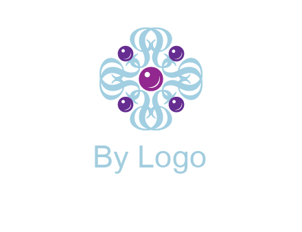 aquatic logo with purple pearls and