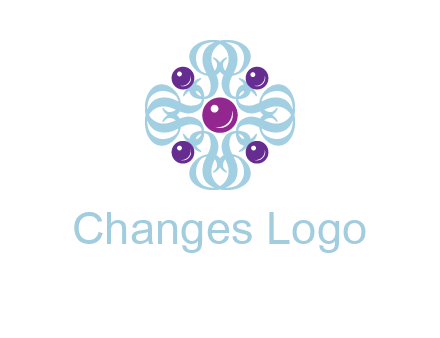 aquatic logo with purple pearls and