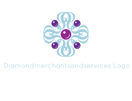 aquatic logo with purple pearls and