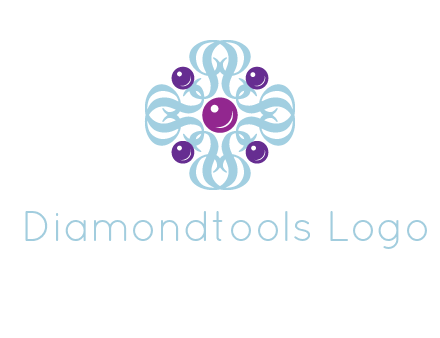 aquatic logo with purple pearls and
