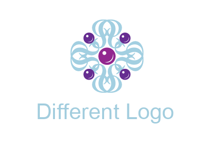 aquatic logo with purple pearls and