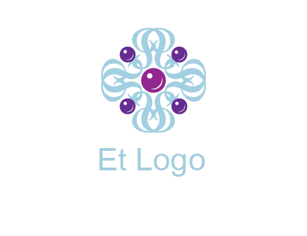 aquatic logo with purple pearls and
