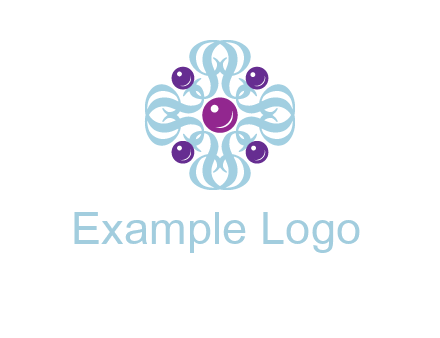 aquatic logo with purple pearls and