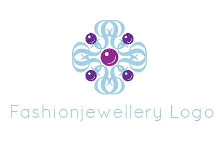 aquatic logo with purple pearls and