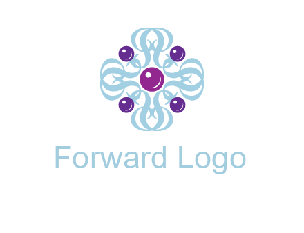 aquatic logo with purple pearls and