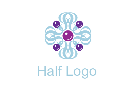 aquatic logo with purple pearls and