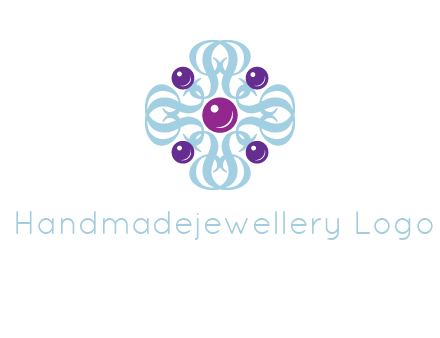 aquatic logo with purple pearls and