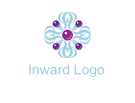 aquatic logo with purple pearls and